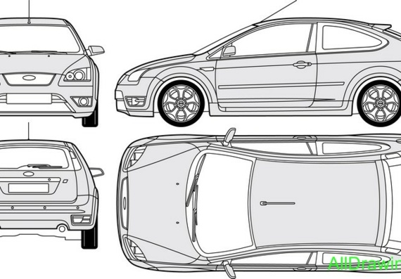 Ford Focus ST(XR5) (2007) (Форд Фокус СТ(XР5) (2007)) - чертежи (рисунки) автомобиля